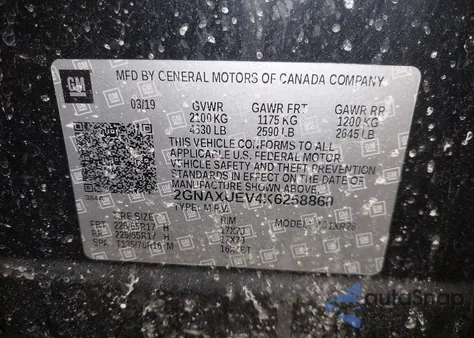 2019 Chevrolet Equinox Lt from USA, damaged, VIN 2GNAXUEV4K6258860